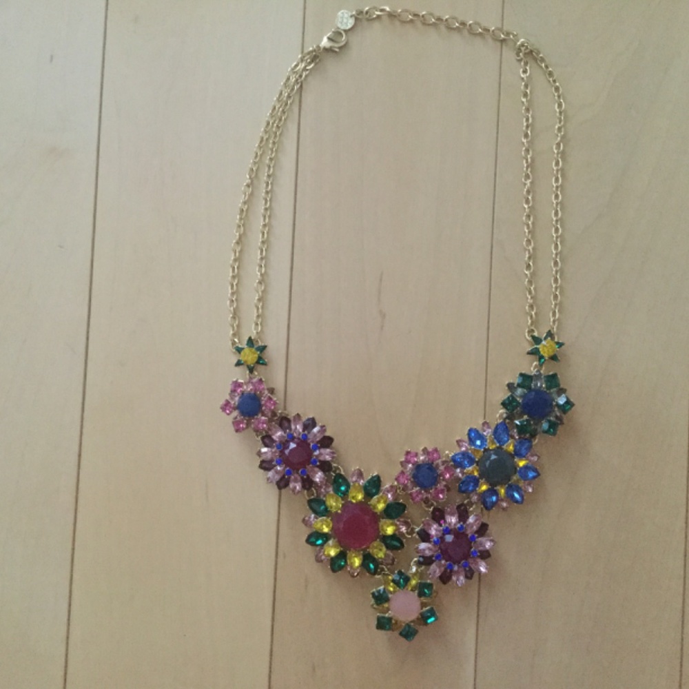 Talbots Multicolor Floral Statement Necklace - image 4